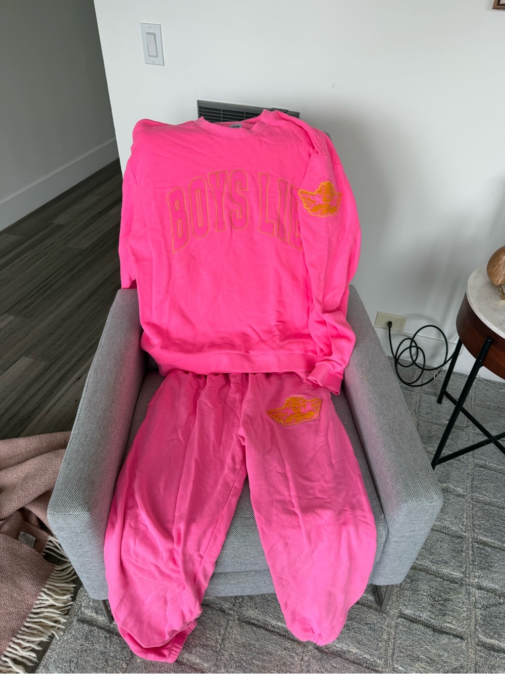 Boys Lie hot Pink Sweatshirt & Joggers